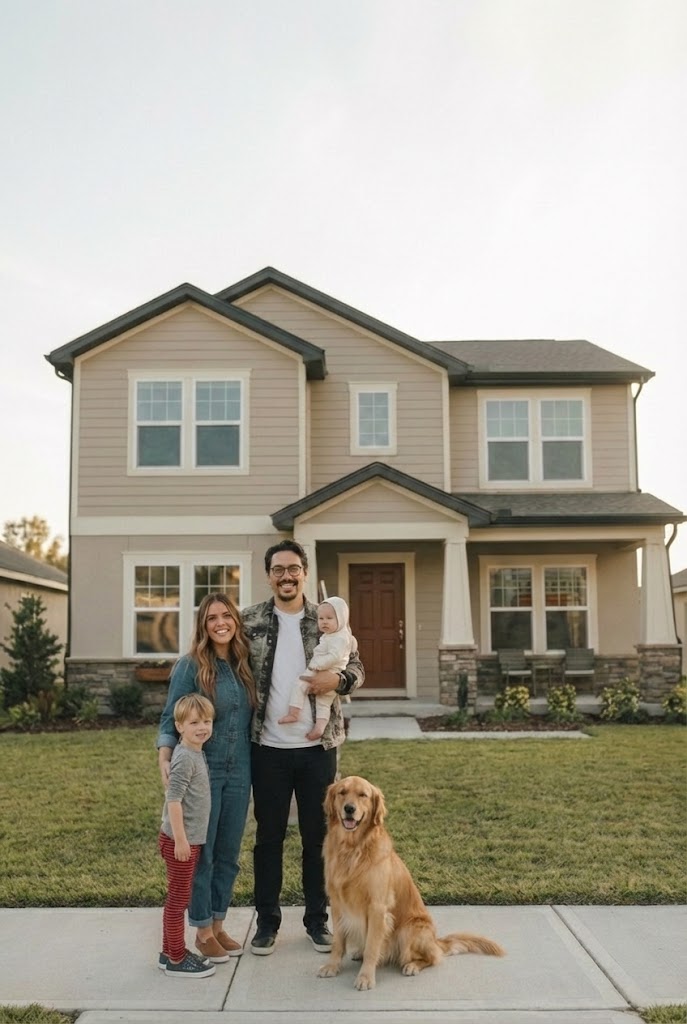 Happy family with Davcon movers